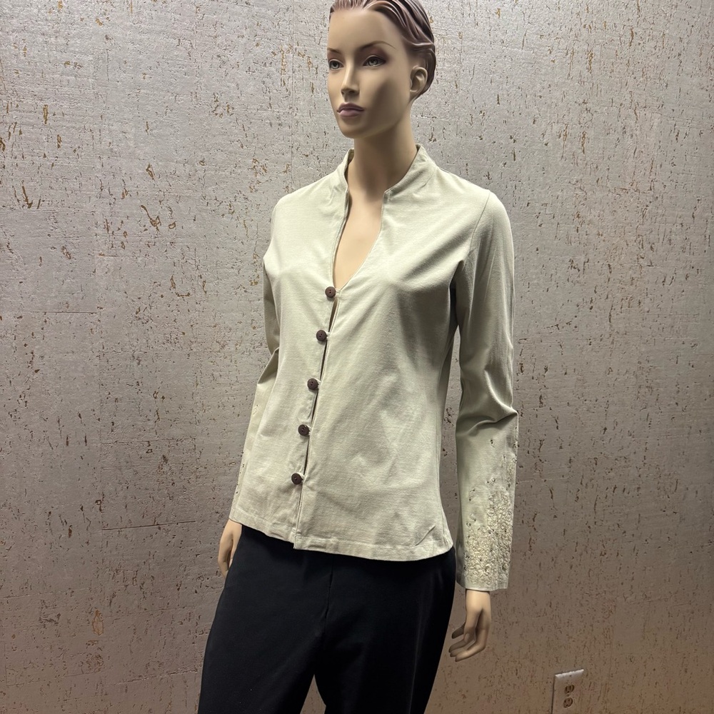 Shiva Shakti Vintage light olive green Fitted button up